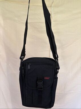 Tundra Black Compact Messenger Crossbody Bag